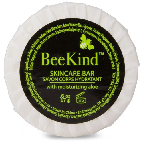 BeeKind Aloe Soap, Pleat Wrapped, 0.6oz/17g